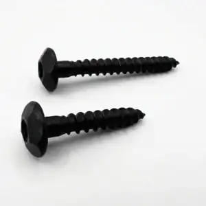 Heavy-duty black construction screws for pergola building and outdoor projects.