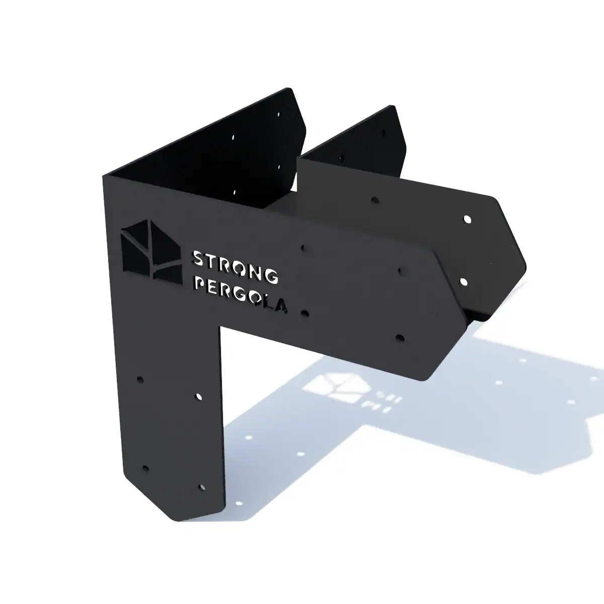 Corner bracket for Strong Pergola DUO outdoor pergola system, durable metal construction.