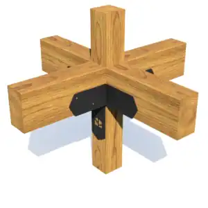 High-quality wooden corner post for strong pergola corner connection.