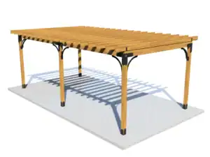 Elegant wooden pergola for outdoor shade and relaxation.