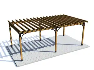 Elegant wooden pergola for garden or patio outdoor shade.