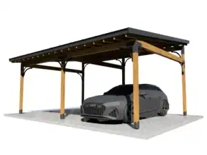 Wide parking pergola for car shelter and outdoor protection.