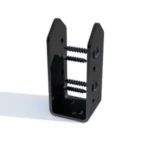 U-Joint bracket used in pergola construction for secure joint connections.