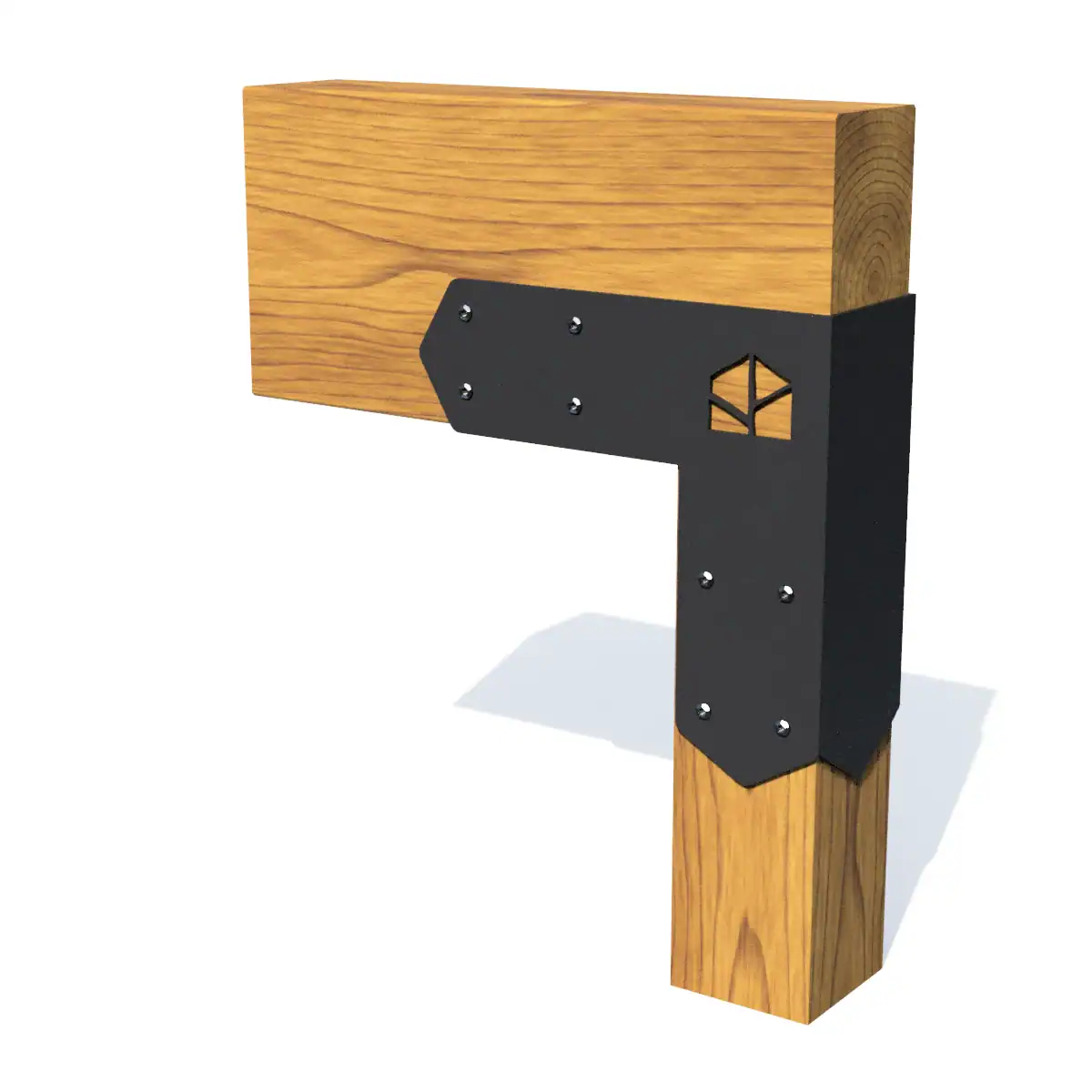 Corner post for Strong Pergola UNO with wooden and metal components.